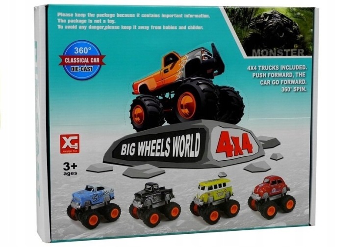 Auto 4x4 Модель Всюдихідна Monster Великі Колеса 4 Кольори — фото 2