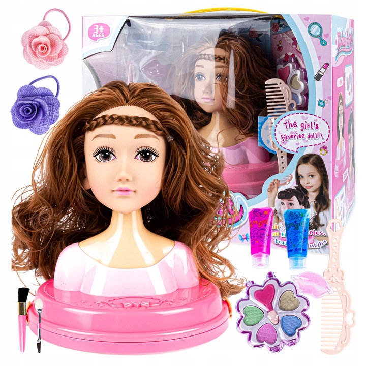 DOLL HEAD FOR STYLING MAKEUP + ACCESSORIES.