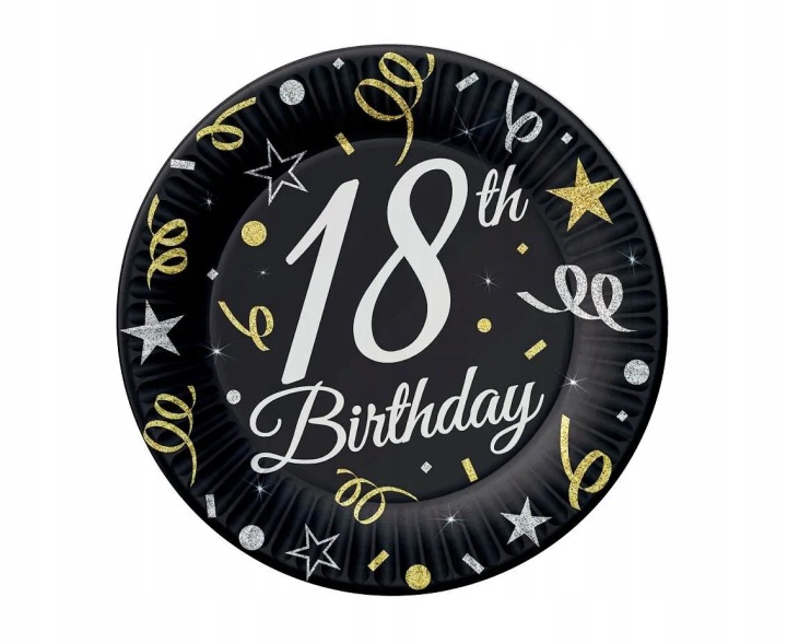 Тарілочки Паперові 40th Birthday 40 День народження Сорокаріччя Вечірка 18 см 6 шт. — фото 3