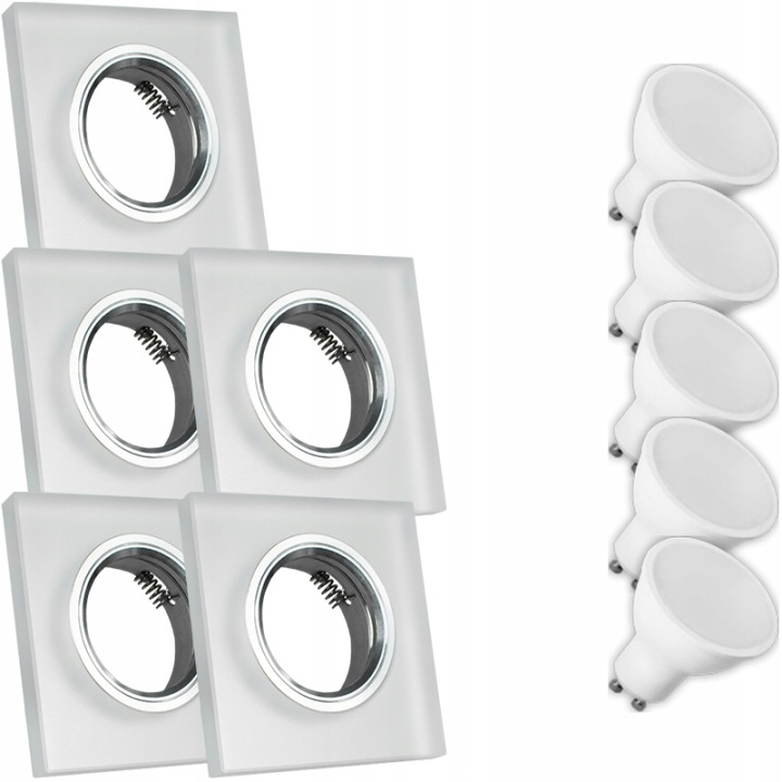 5X Skleněná Lampička Moderní Kulaté Stropní Svítidlo Kolo Silné Sklo Námraza Led Žárovka 10W