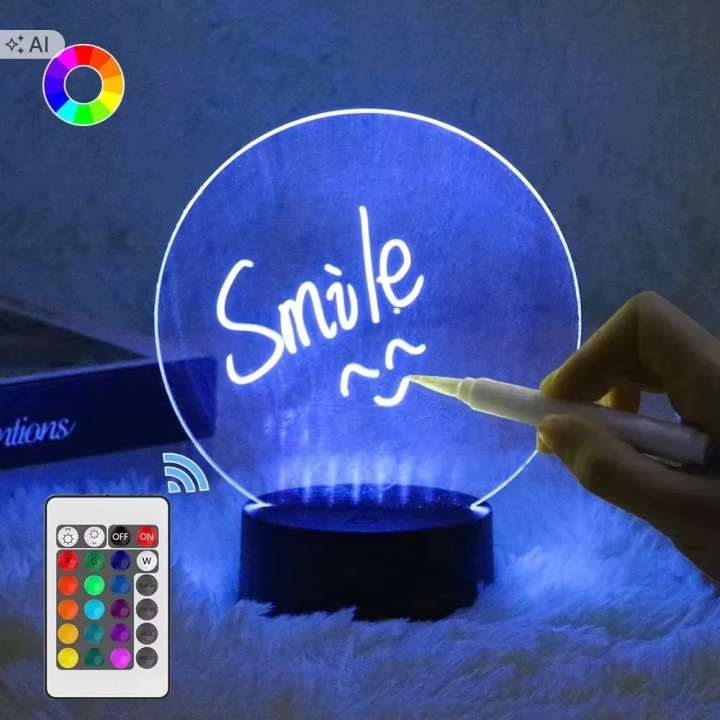 Нічник LED творча дошка напиши послання на подарунок 3D RGB пульт — фото 5