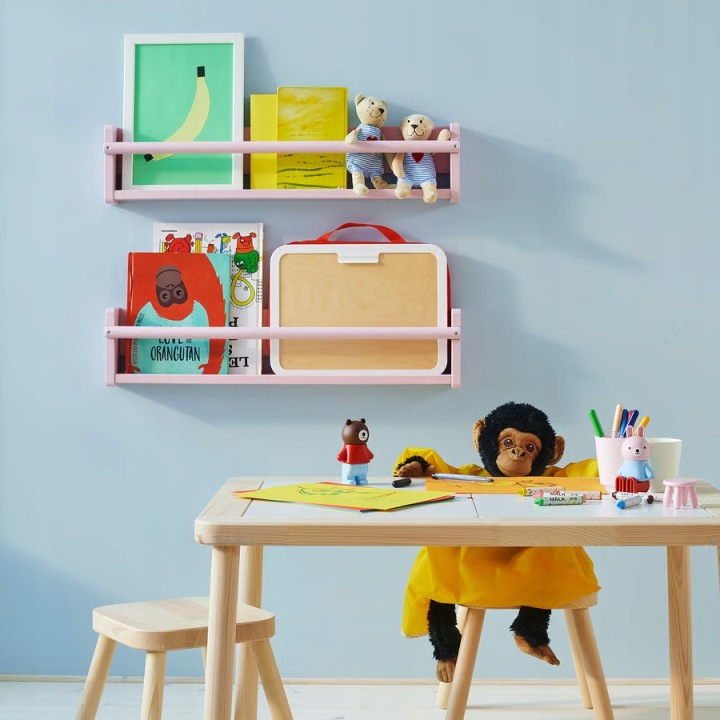 IKEA FLISAT Шафка настінна, блідо-рожевий, 70x9x16 см — фото 3
