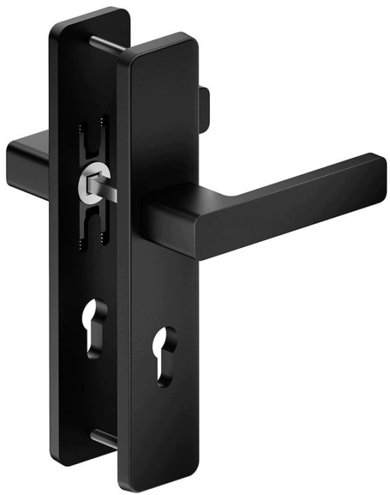 Klika pro vnější dveře Atlas, 72 mm, černá, pro dveře 46-88 mm AT72C-88
