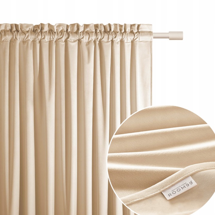 ROOM99 Závěs 180x280 krémová ivory Velur wave páska na žabky Bianca