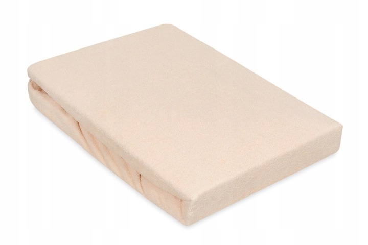 Froté prostěradlo s gumou prémiové silné 160x200 světle béžové