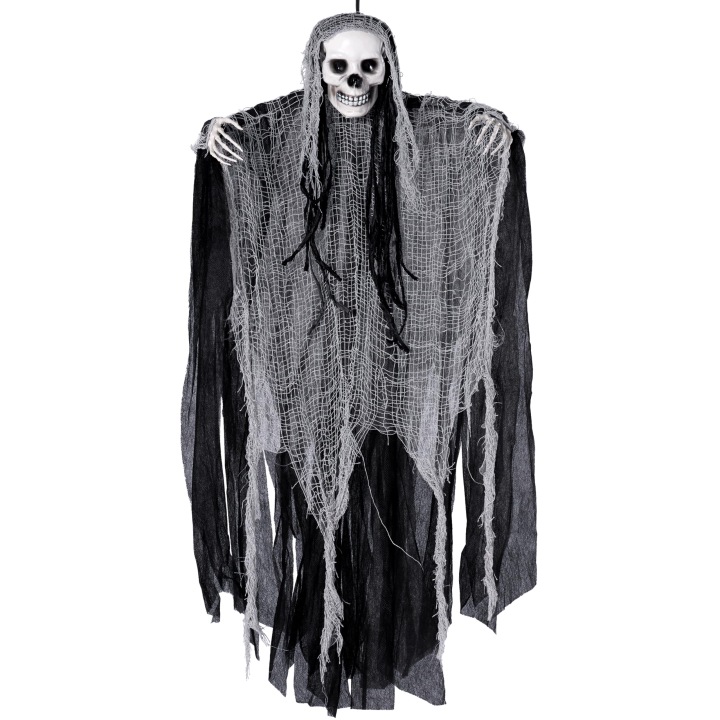 Halloweenská Žně Závěsná 89 CM Kostra Duch Černá Dekorace