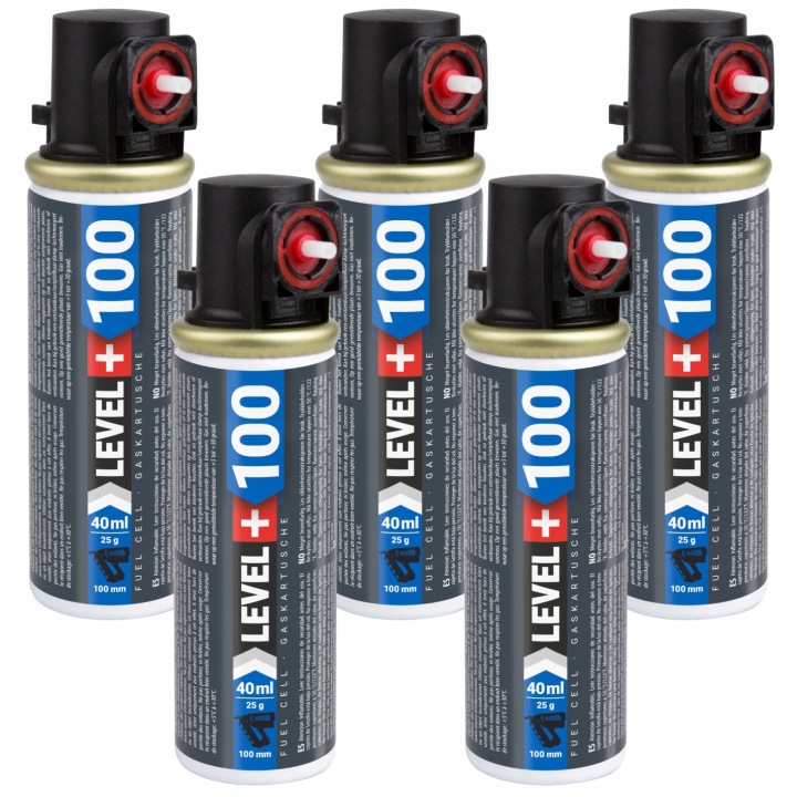 Plyn LEVEL+100 pro plynové hřebíkovačky 100 mm 40 ml 25 g 5 ks