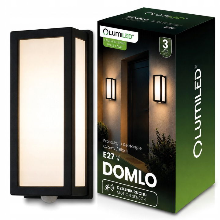 Venkovní nástěnné Led svítidlo Zahradní fasádní nástěnná lampa E27 se senzorem
