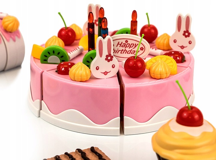 BIRTHDAY CAKE CUTTING SET FOR CHILDREN CANDLES + ACCESSORIES 75 EL Brand click4TOYS