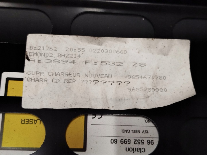 CD/DVD Peugeot 607 9655259980 10