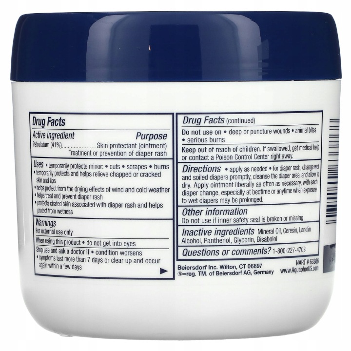 Aquaphor Healing Ointment Baby, крем лікувальний для обличчя і тіла 396 г — фото 5
