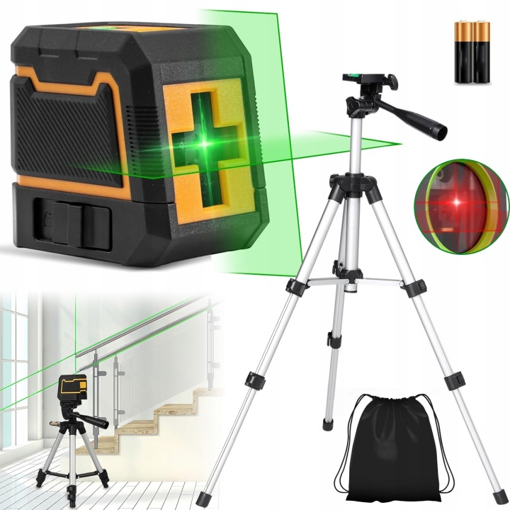 Laserová Vodováha 4D Rovinná Vodováha 360 Křížový Laser 2 X Akumulátor