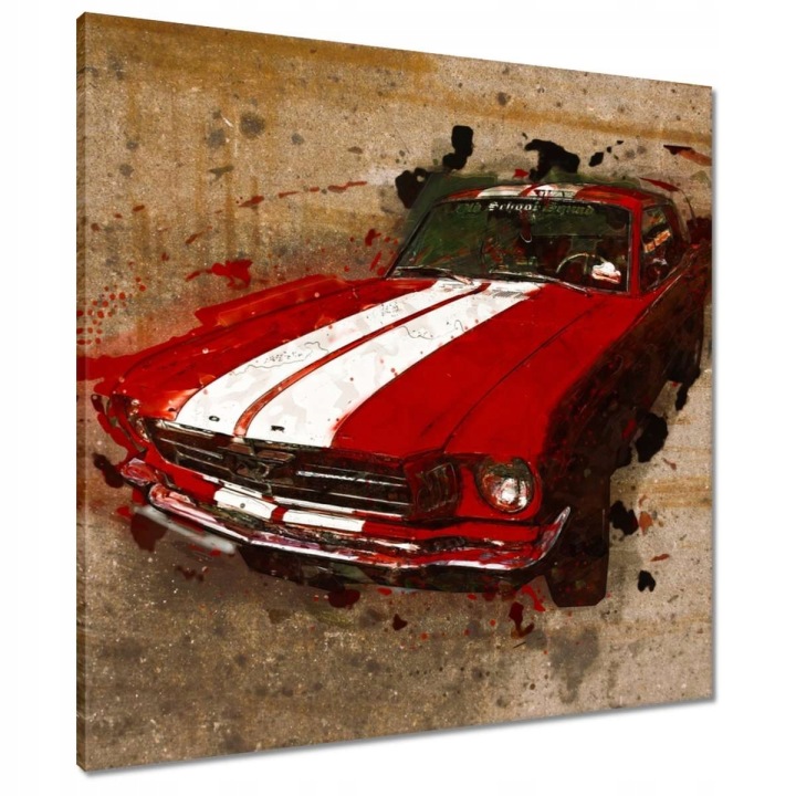Obrazy 70x70 Červený Ford Mustang Usa