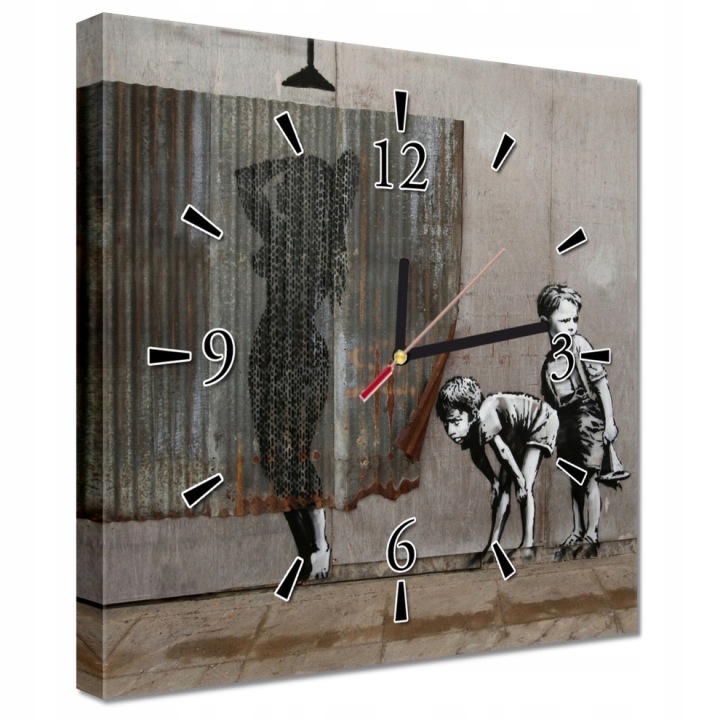 Nástěnné hodiny 30x30 Banksy sledování