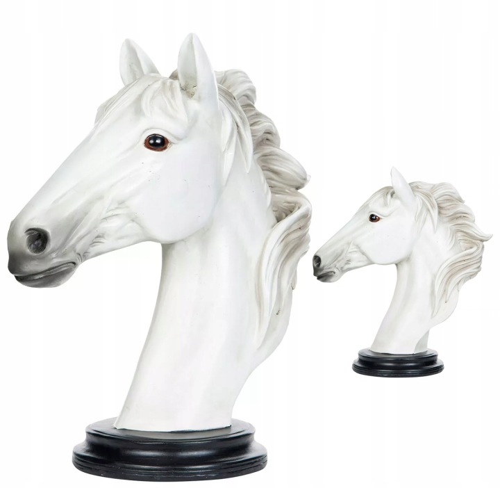 Zahradní Figurka Hlava Koně kůň bílý mustang ozdoba do zahrady 28 cm