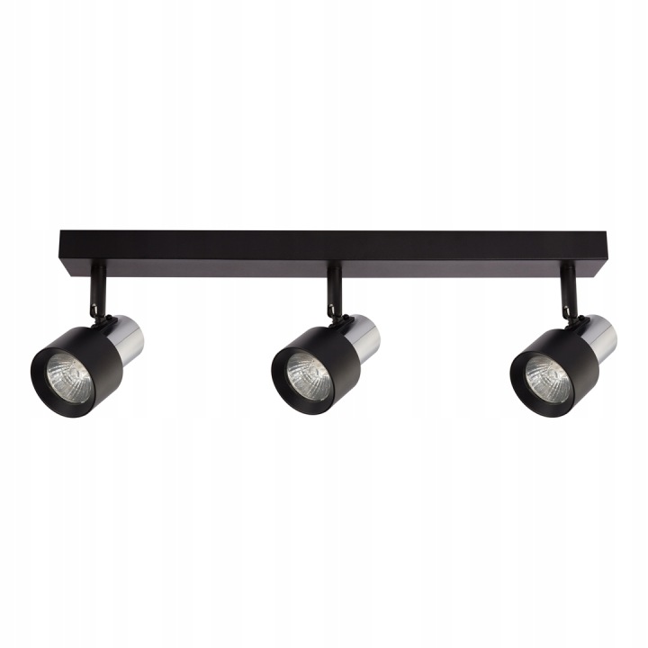 Stropní svítidlo trojitá černá chrom 3 reflektory nastavitelné 45 cm Milagro