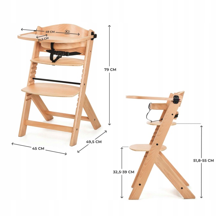 Kinderkraft Enock Стільчик Для Годування 3 в 1 Стілець Для Дитини | Wood — фото 8