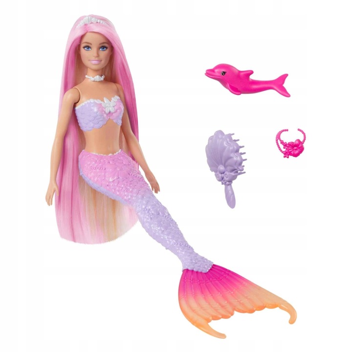 Лялька Barbie Malibu Русалка з Дельфінчиком Що змінює Колір HRP96/HRP97