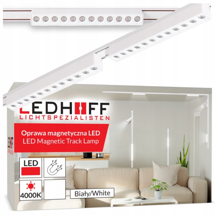 Magnetické kolejnicové osvětlení Set lišta 1 m 2x lineární lampa Bílá Led