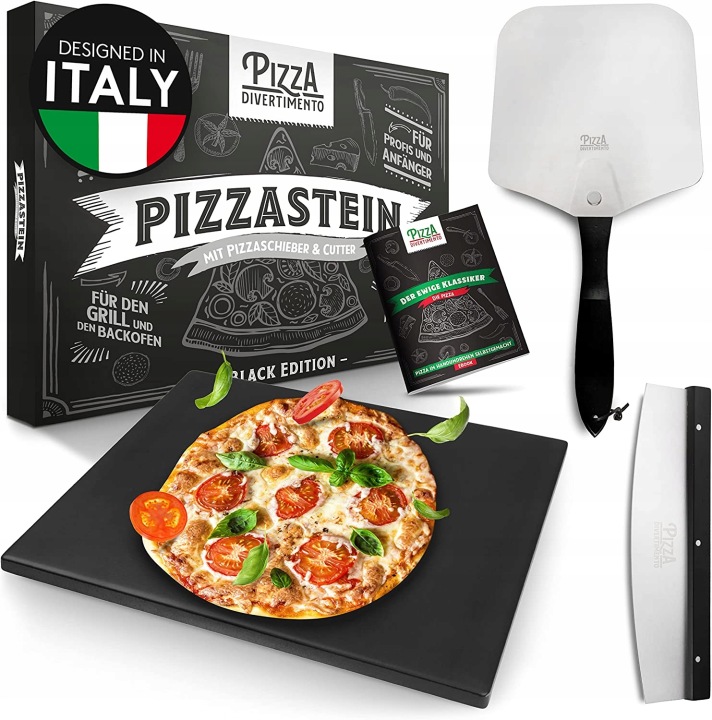 Kámenová Deska Na Pečení Pizzy Lopatka a Nůž