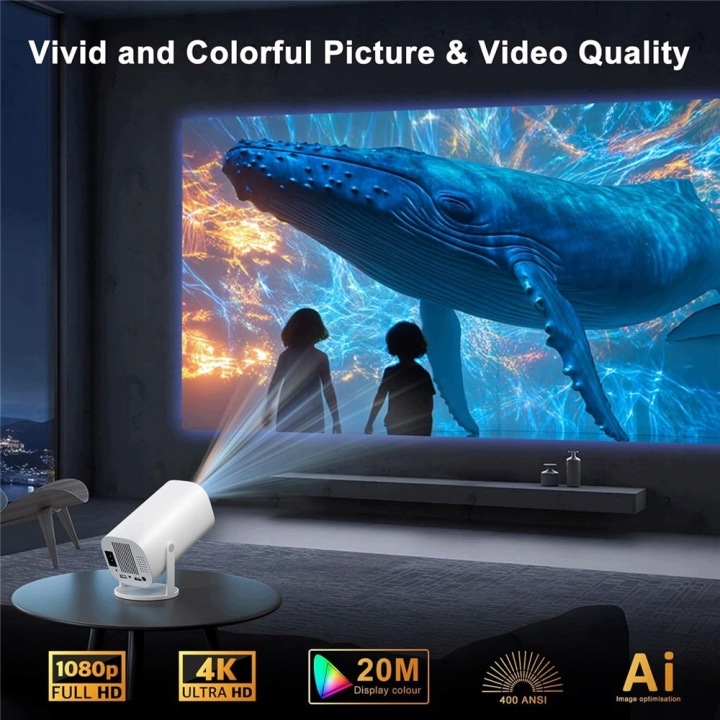 Проектор міні smart tv 4k android 11 wifi 6 bluetooth 130" led — фото 4