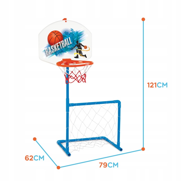 KOSZYKÓWKA BRAMKA DO PIŁKI NOŻNA ZESTAW 2W1 WOOPIE Marka Woopie