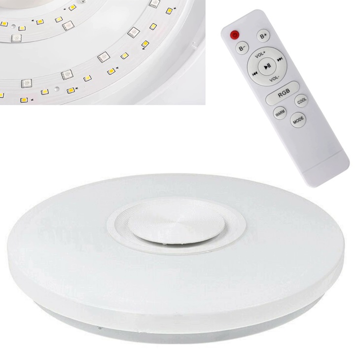 Lampa Stropní Svítidlo Led Rgb 60W Bluetooth Reproduktor Dálkový Ovladač Aplikace Smart Barev
