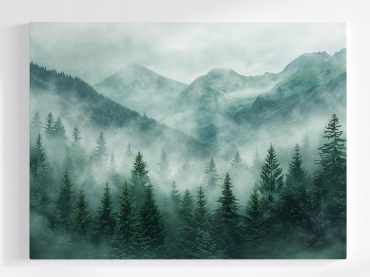Plakát Horský Les Mlha Klid Tajemství Krajina 100x75