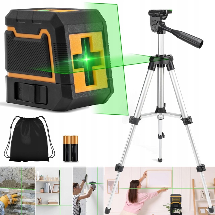Laserová Vodováha 360 Rovinná 4D Laser Křížový Pro Zelený Deko