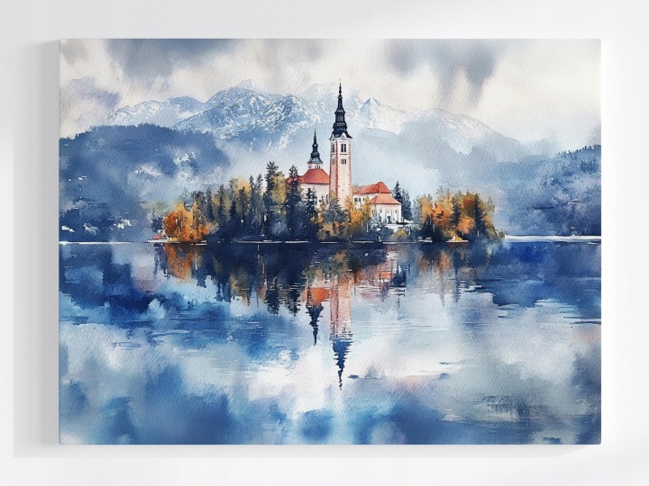 Plakát Krajina Slovinsko Jezero Bled Ostrov Kostel 100x75