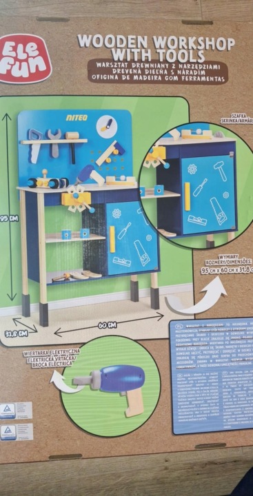 Elefun Niteo Kids Warsztat дерев'яний з інструментами 36 ел. великий — фото 2