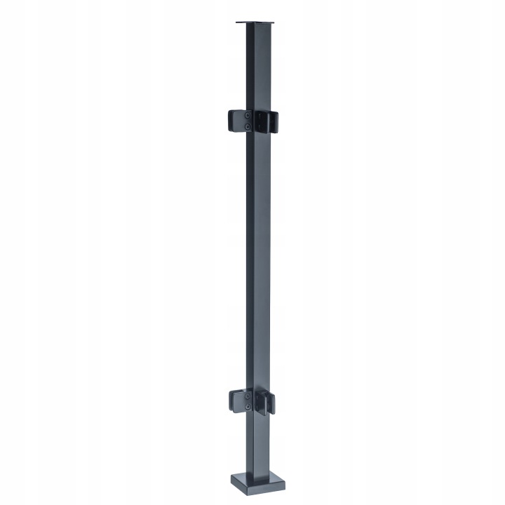 Rohový sloupek pro skleněné zábradlí 100 cm 40x40 Antracit 4 držáky Loft