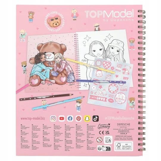 Розмальовка TEAM TEDDY TOP MODEL з плюшеву додатком ведмедика 13210A — фото 3