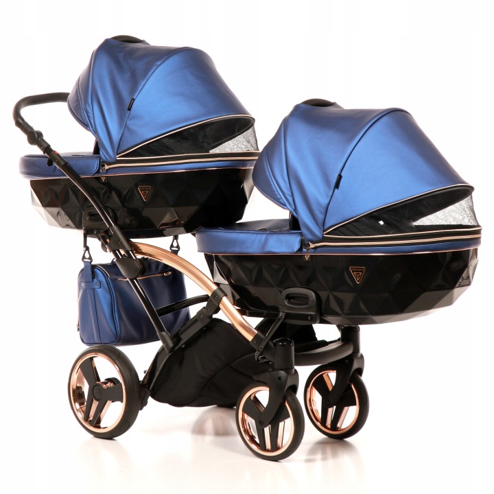 Junama Fluo Line Duo Slim візок дитячий для двійні 2 в 1 синій — фото 5