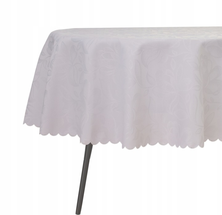 Ubrus Odolný Proti Skvrnám, Oválný, 140 X 180 CM, Bílý, Vzor, Květiny, Svátky, Oválný