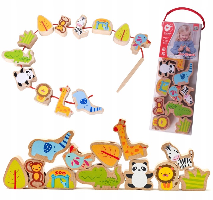 KLOCKI KORALIKI DO NAWLEKANIA ZOO 12 el. CLASSIC WORLD