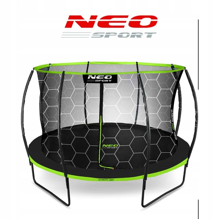 Батут садовий профільований 12FT/374 см з сіткою внутрішньою NEO-SPORT — фото 11