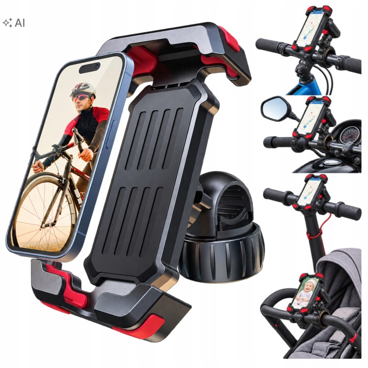 Držák telefonu na kolo Antishock Motocyklový Otočný 360 4.7-7.2"