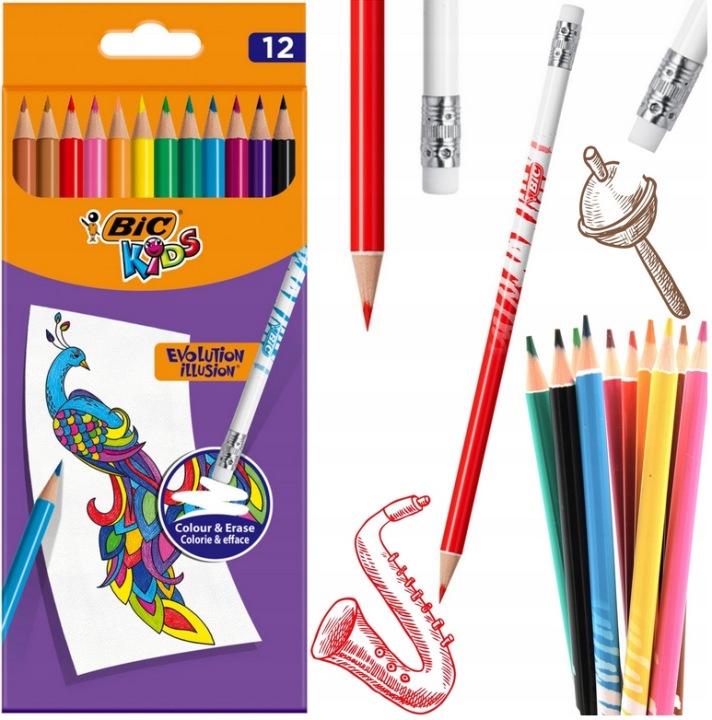 ! BIC набір для малювання фломастери+ олівці стирані — фото 2