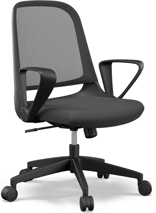 Ergonomické Kancelářské Křeslo Síťované Tilt Nastavitelné Podloketníky Černé