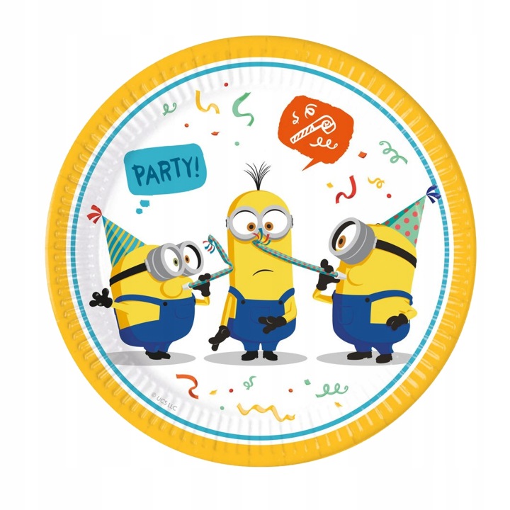 Тарілочки паперові Міньйони Minions 23 см 8 шт. День народження
