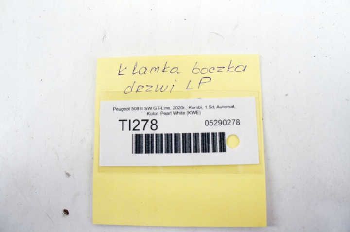 TI278 Peugeot 508 II Door Handle Left Front 98201552VV Internal 6