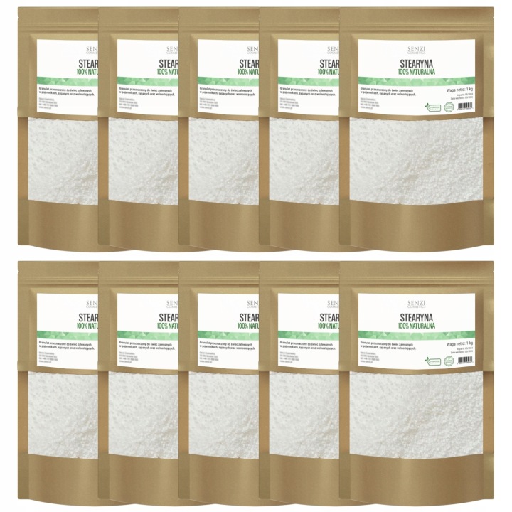 Rostlinná Stearina pro odlévání svíček Kyselina stearová vytvrzuje svíčky 10 x 1 kg