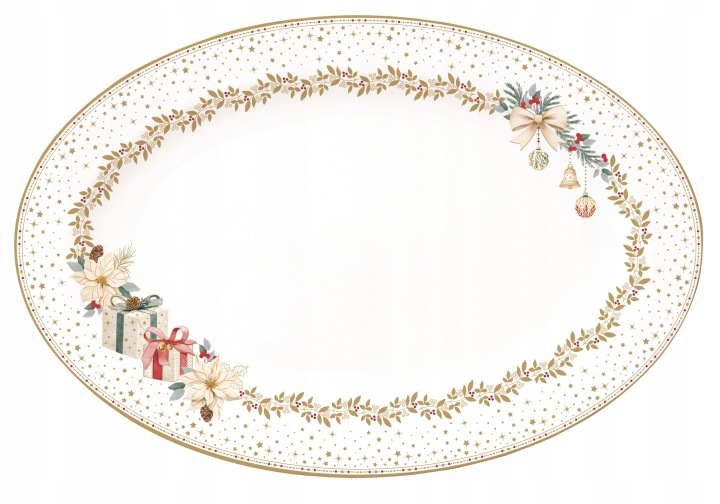 Talíř Mísa Servírovací Podnos Vánoční porcelán 35×23,5 cm – Easy Life
