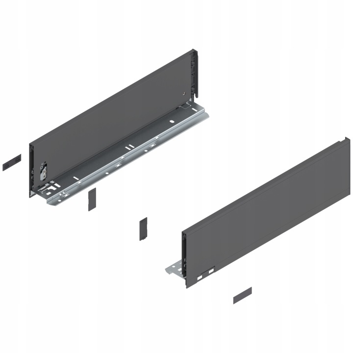 BLUM770K4502S Legrabox Pure, boky zásuvky o výšce „k“, NL=450 mm antracit mat