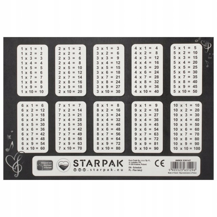 Розклад уроків з табличкою множення A5 музика STARPAK 536147 STARPAK — фото 3