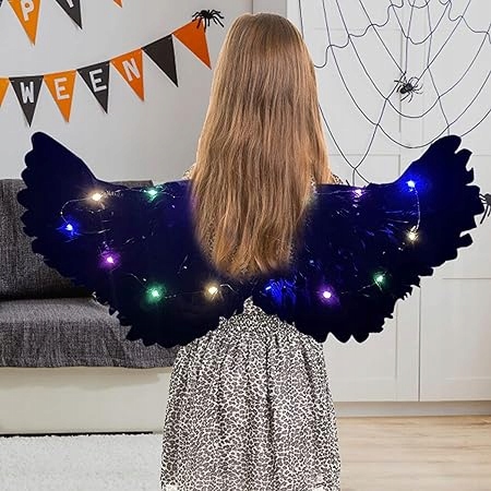 Крила Ангела LED Світні для Костюма Ангела 60x35 см Чорні — фото 2