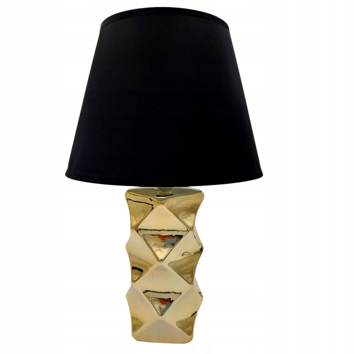 Noční Stolní Lampa Geometrická Zlatá Černá Glamour Moderní 40 cm