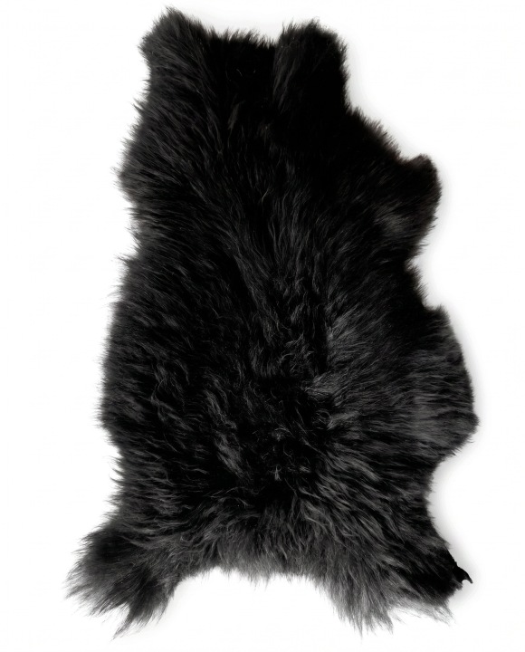 Ovčí kůže „vřesová“ Premium Černá Hnědá -80 cm/L (Jehněčí) 100%Přírodní!