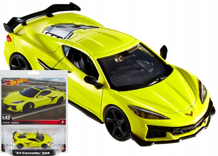 Hot Wheels Преміум 1:43 Corvette Z06 Металевий Real Riders Пошкоджене Дзеркал (пошкоджений)
